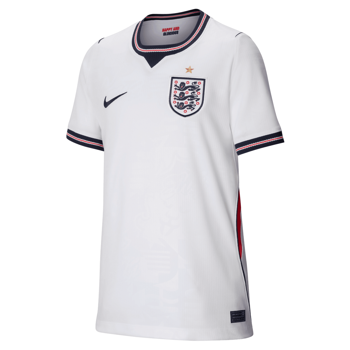 Nike England Stadium Home Big Kids' 2026 Dri-FIT Soccer Replica Jersey product image 1, provided for visual reference and