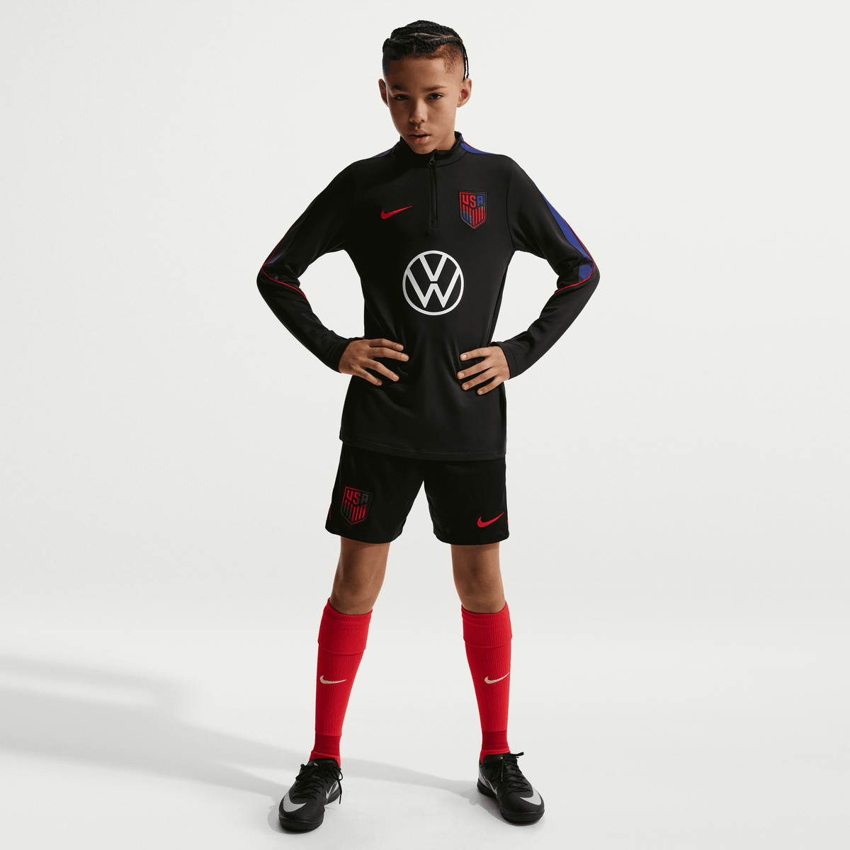 Nike USA Strike Big Kids' Dri-FIT Soccer Drill Top product image 1, provided for visual reference and product detail review