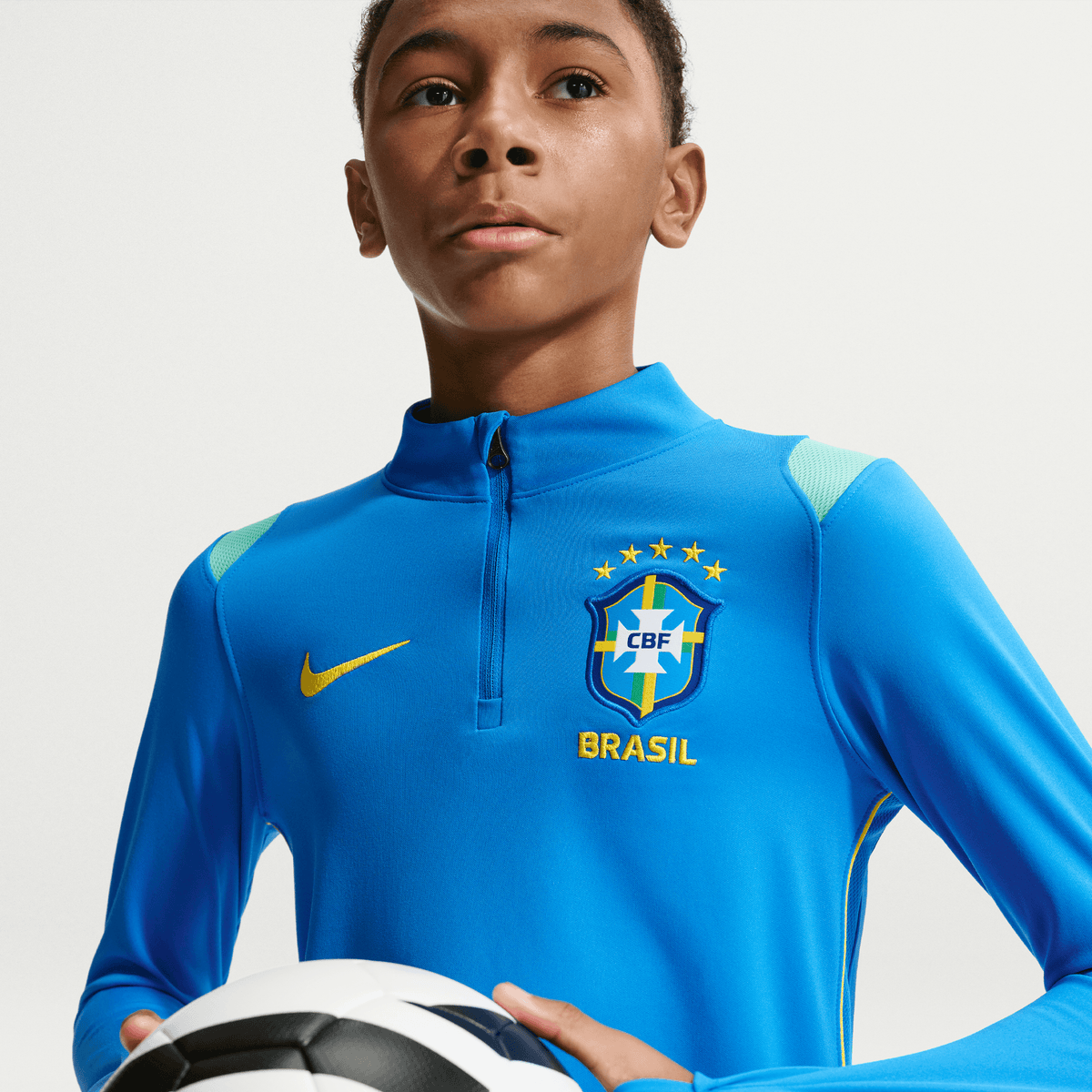 Nike Brazil Academy Pro Big Kids' Dri-FIT Soccer Knit Drill Top product image 3, provided for visual reference and product
