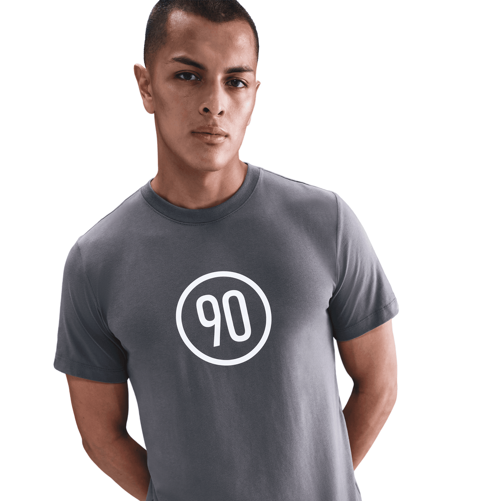 Nike Total 90 Men Soccer T-Shirt- Lt Graphite/White product image 1, provided for visual reference and product detail review
