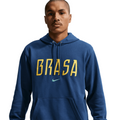 Nike Men Brazil Club Soccer French Terry Pullover Hoodie product image 1, provided for visual reference and product detail