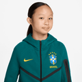 Nike Brazil Tech Fleece Big Kids' (Boys') Soccer Full-Zip Hoodie product image 1, provided for visual reference and product