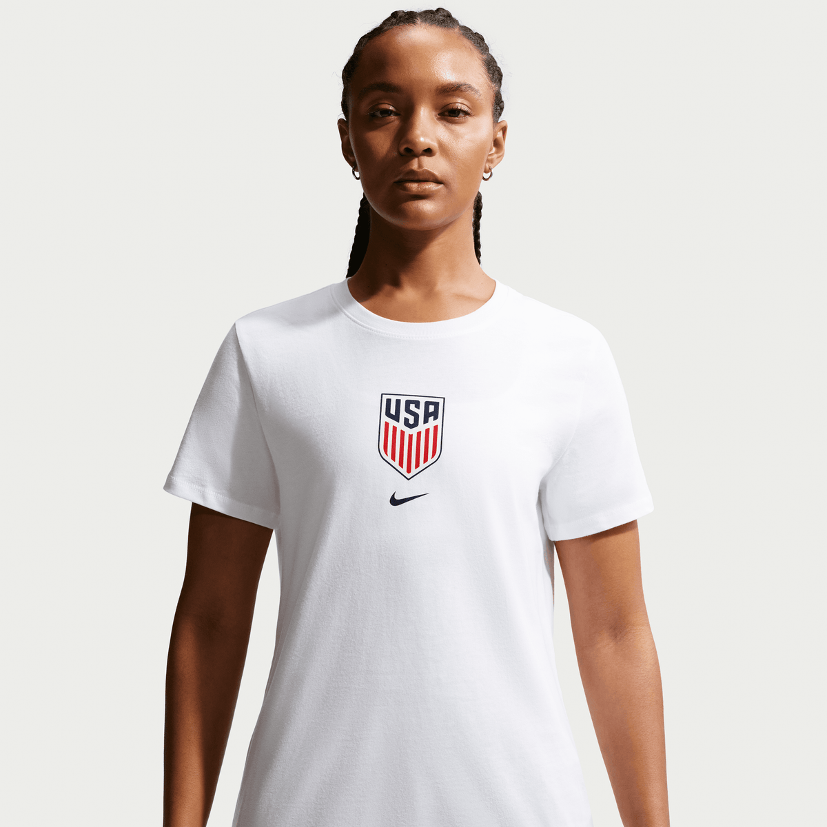 Nike USMNT Women Nike Soccer T-Shirt-White product image 1, provided for visual reference and product detail review