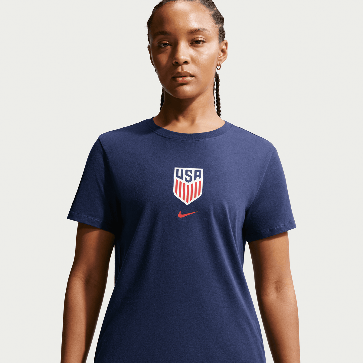 Nike USMNT Women Nike Soccer T-Shirt-Navy product image 1, provided for visual reference and product detail review