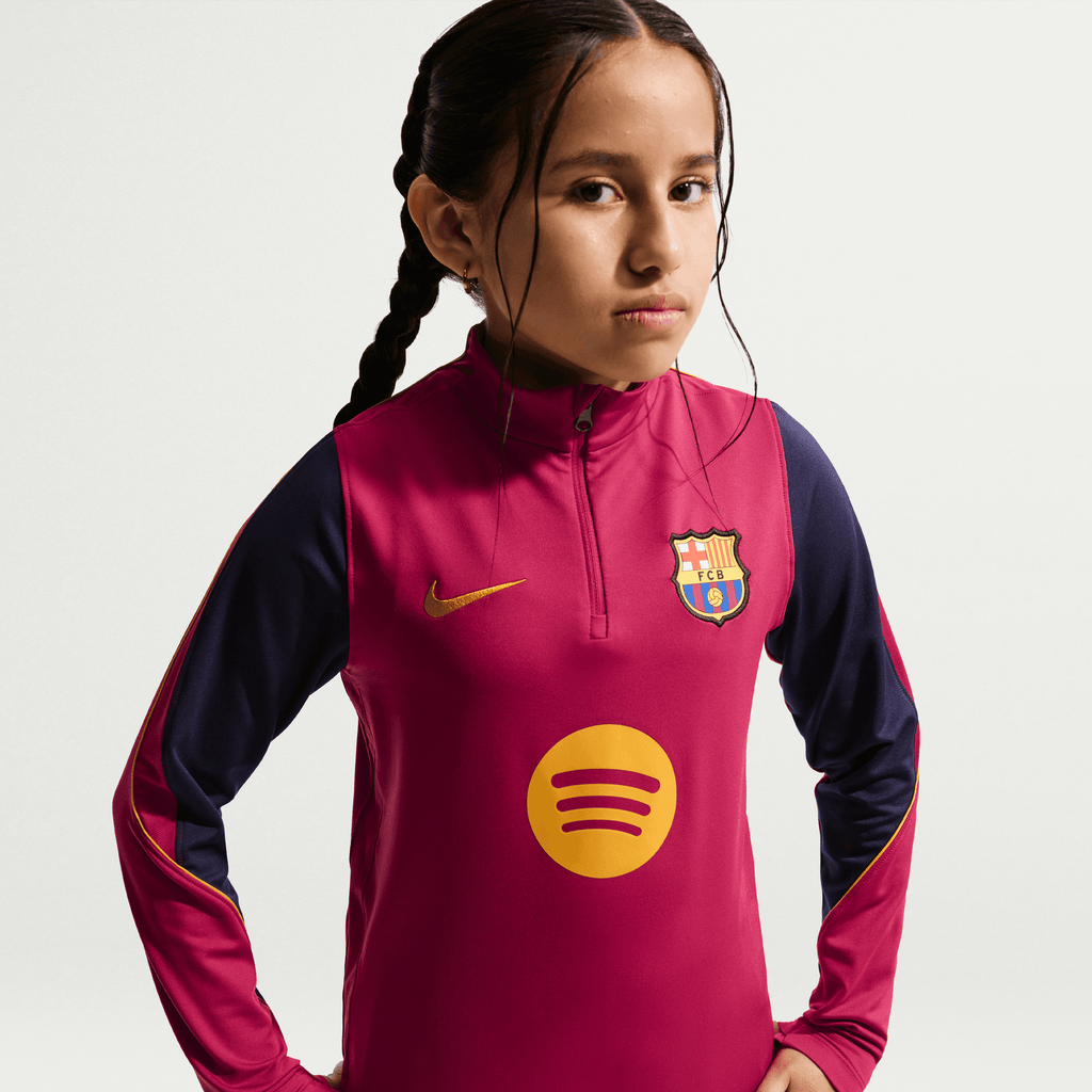 Nike FC Barcelona Strike Big Kids' Dri-FIT Soccer Knit Drill Top product image 2, provided for visual reference and product
