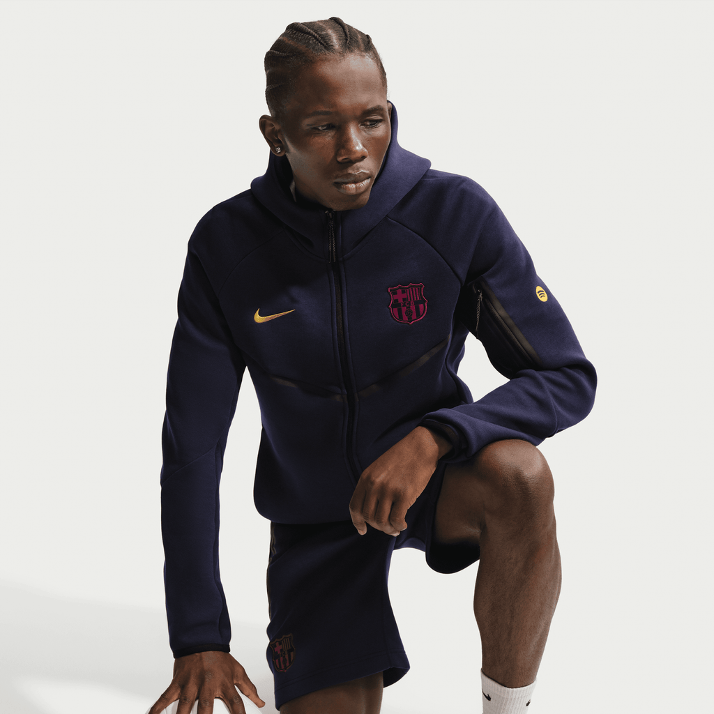 Nike FC Barcelona Tech Fleece Windrunner Soccer Full-Zip Hoodie product image 2, provided for visual reference and product