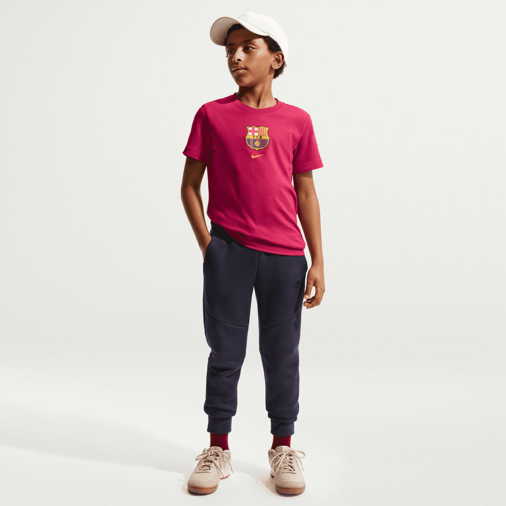 Nike FC Barcelona Big Kids' Soccer T-Shirt product image 1, provided for visual reference and product detail review