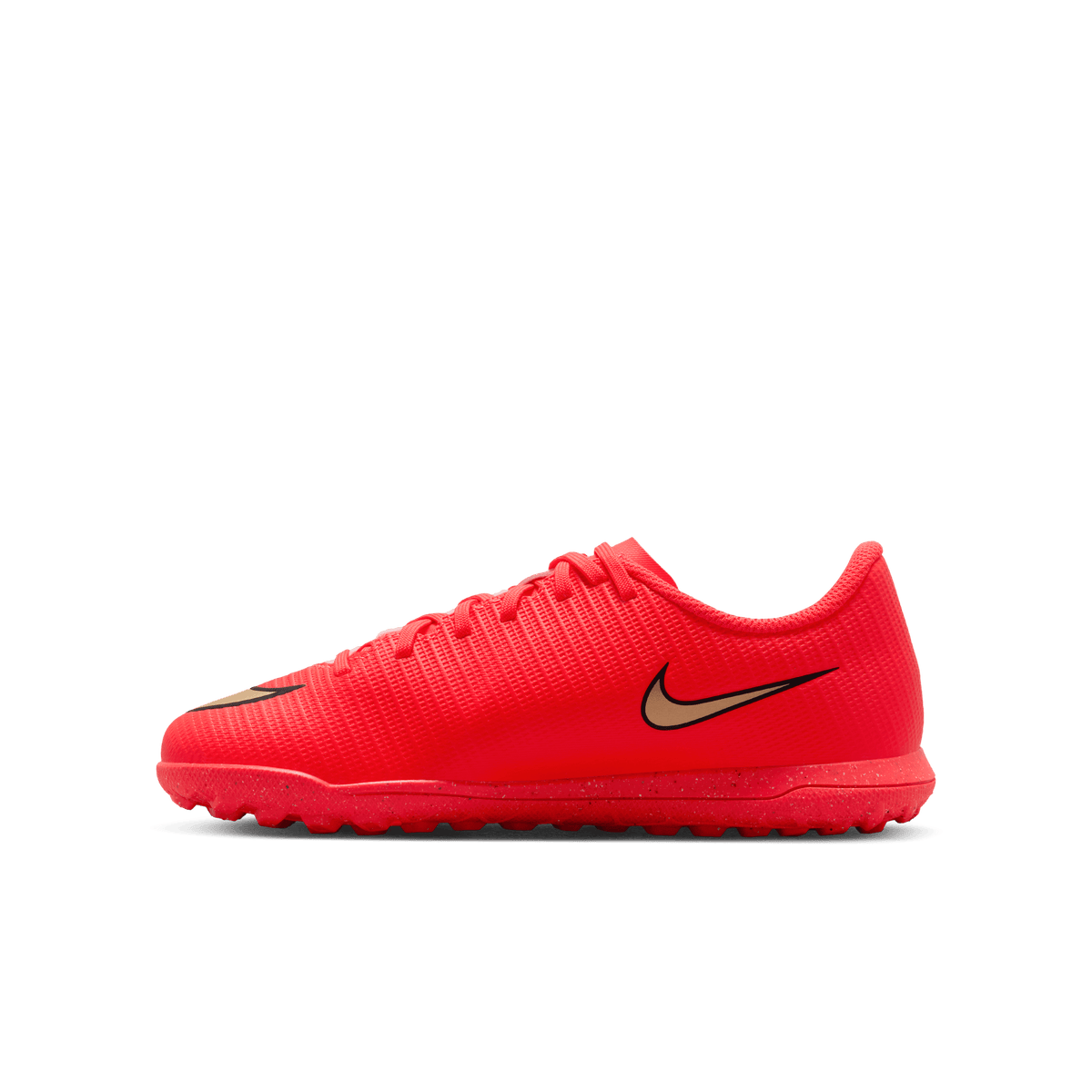 Nike Jr. Mercurial Vapor 17 Club Big Kids' Turf Low-Top Soccer Shoes- BRIGHT CRIMSON/BLUR product image 2, provided for