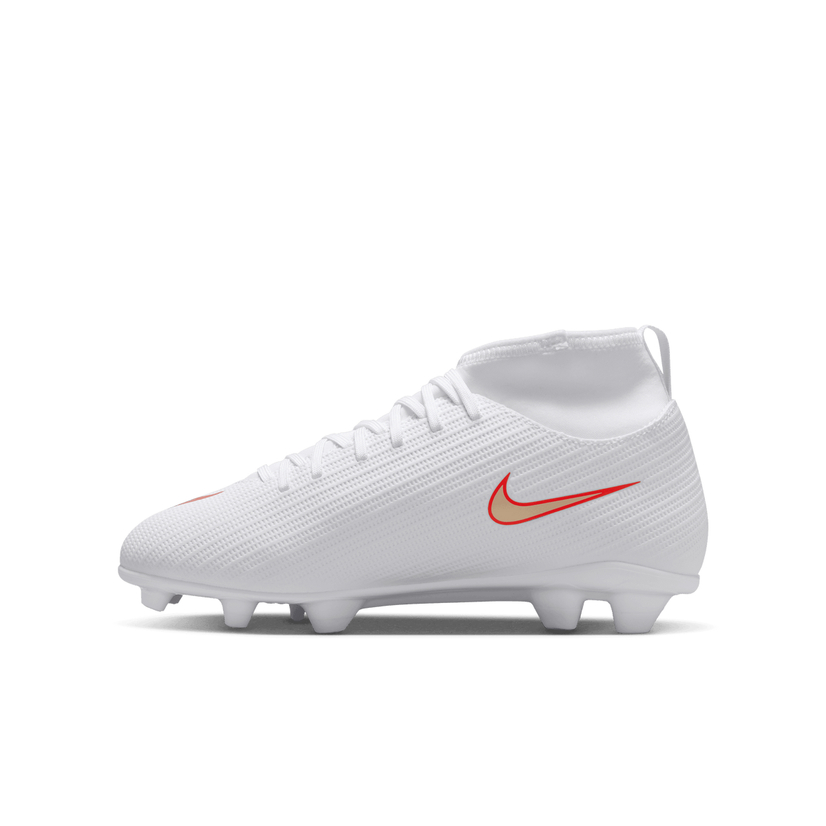 Nike Jr. Mercurial Superfly 11 Club FG- WHITE/BLUR-BRIGHT CRIMSON product image 2, provided for visual reference and product