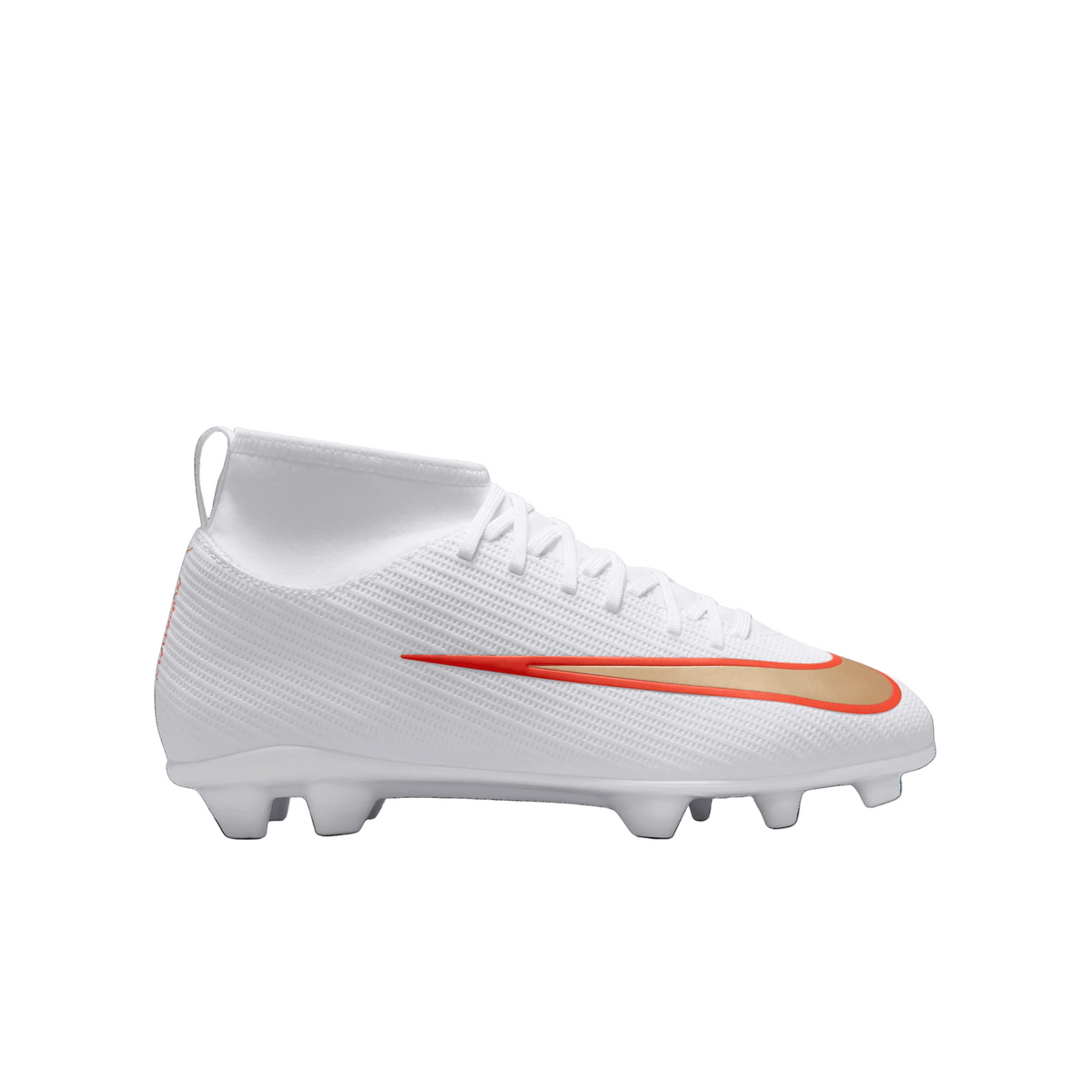 Nike Jr. Mercurial Superfly 11 Club FG- WHITE/BLUR-BRIGHT CRIMSON product image 1, provided for visual reference and product