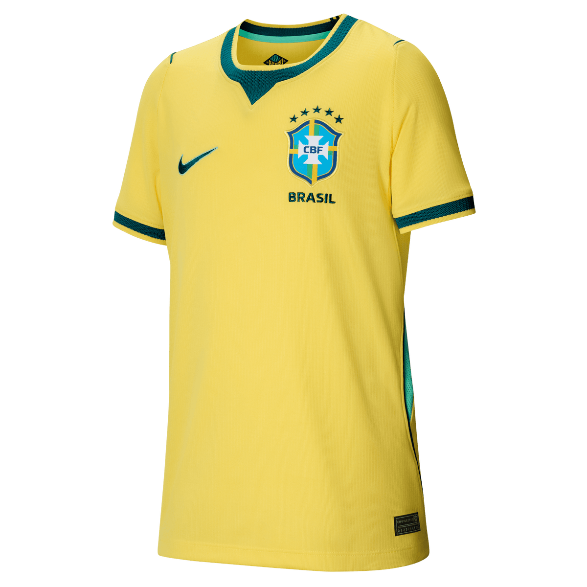 Nike Brazil Big Kids' Stadium Home Dri-FIT Soccer Replica Jersey 2026 product image 1, provided for visual reference and