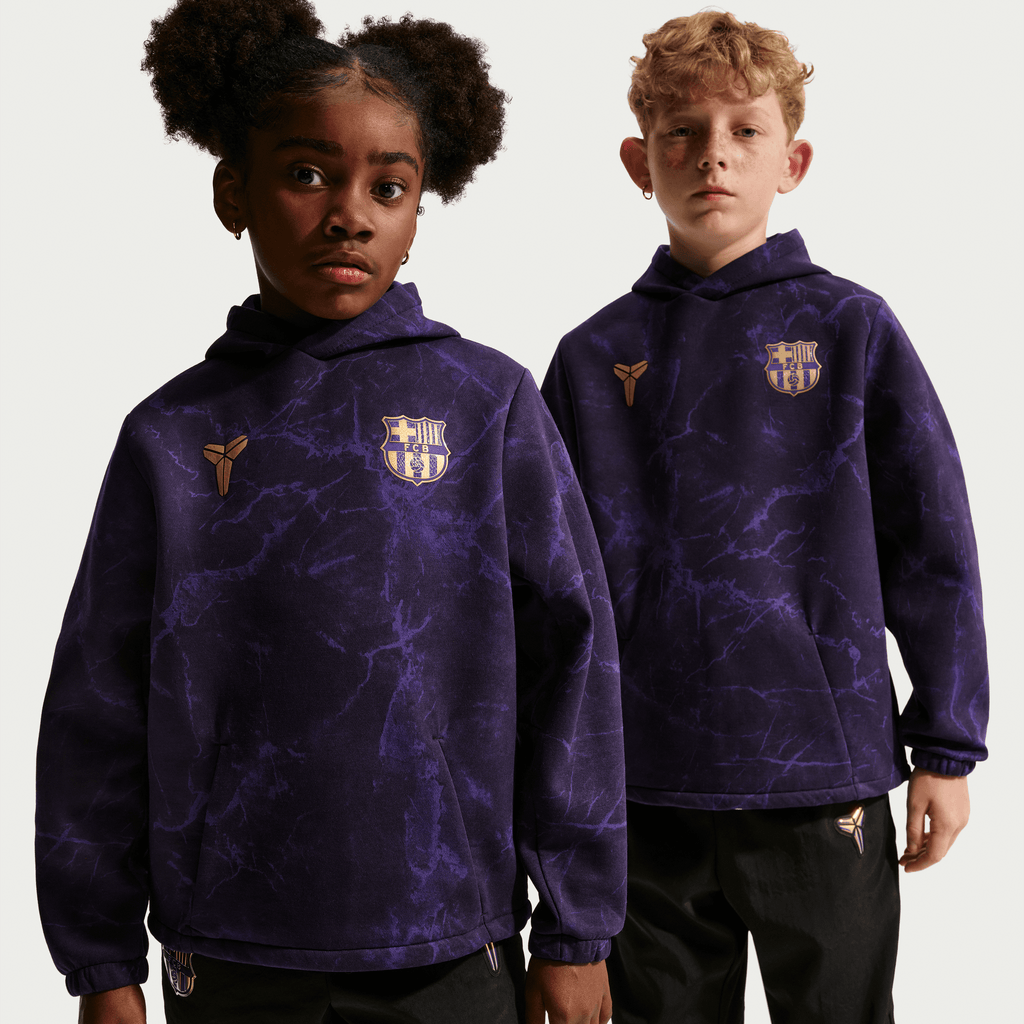 Nike FC Barcelona Away Big Kids' Kobe Soccer Pullover Hoodie product image 10, provided for visual reference and product