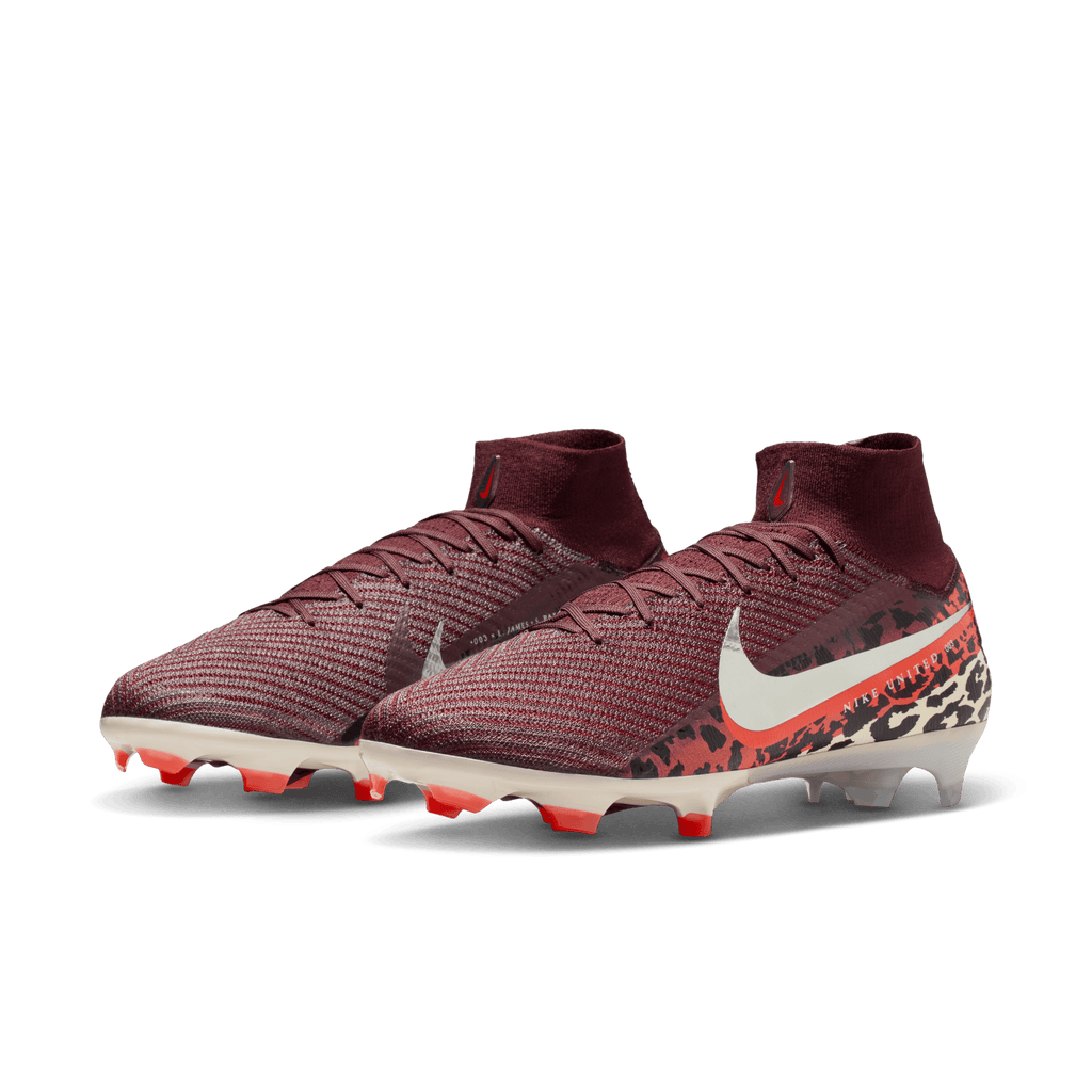 Nike Youth United Superfly 10 Elite FG-Burgundy Crush/metallic Silver product image 3, provided for visual reference and