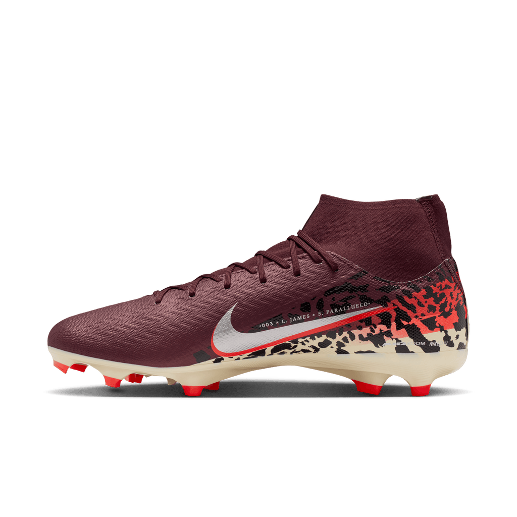 Nike Youth United Mercurial Superfly 10 Academy-Burgundy /Red/Metallic Silver product image 2, provided for visual reference