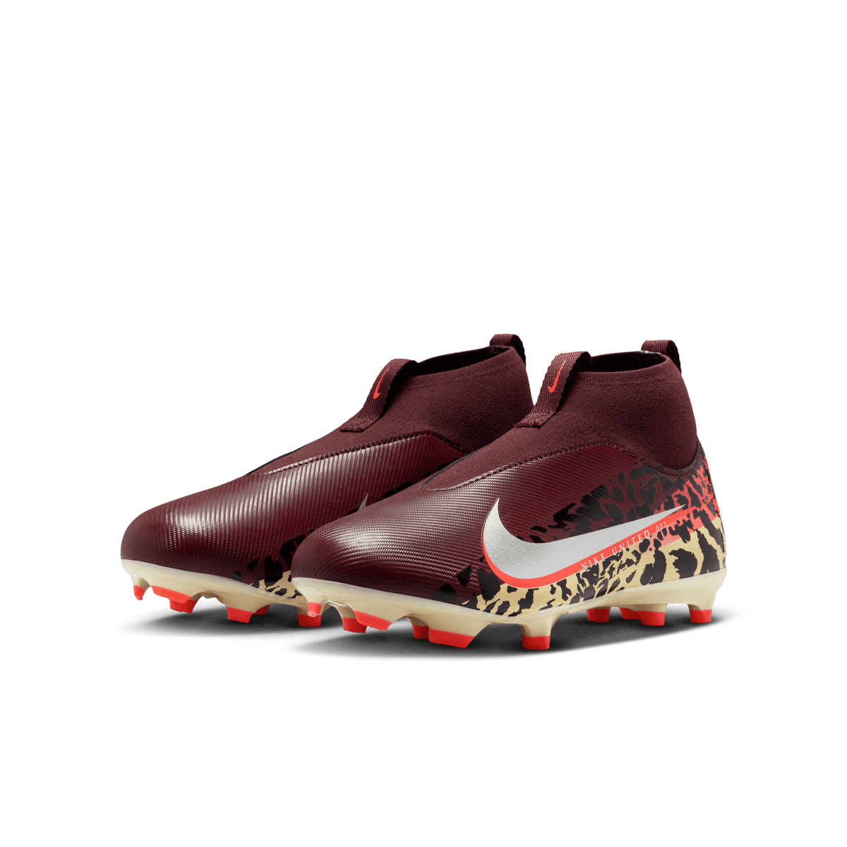 Nike United Jr. Mercurial Superfly 10 Academy-Burgundy /Red/Metallic Silver product image 3, provided for visual reference