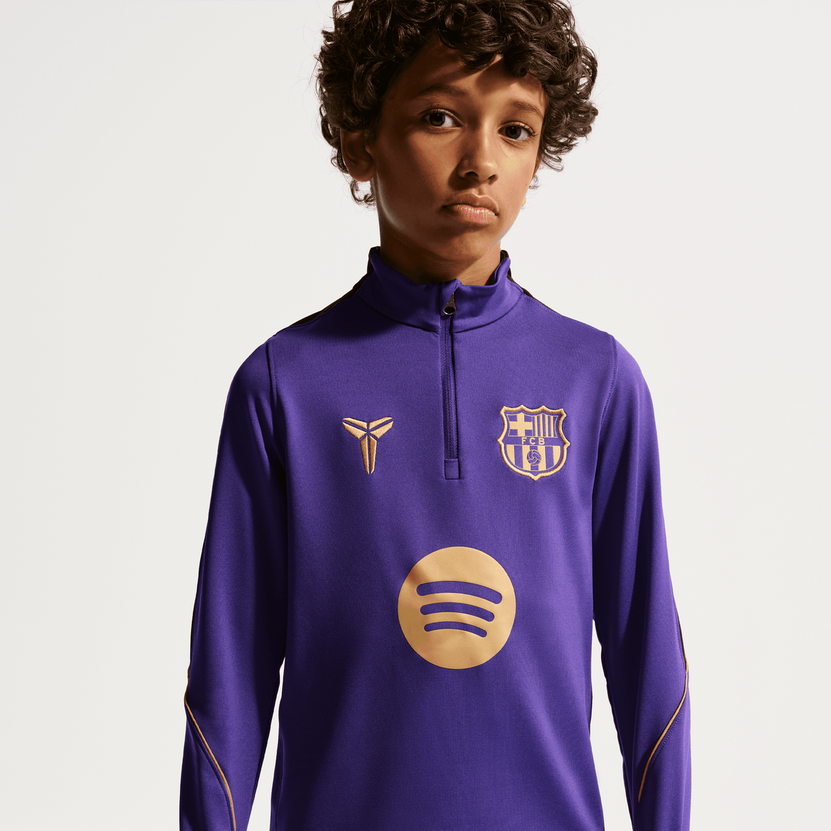 Nike Youth FC Barcelona Kobe Dri-FIT Soccer Knit Drill Top product image 1, provided for visual reference and product detail