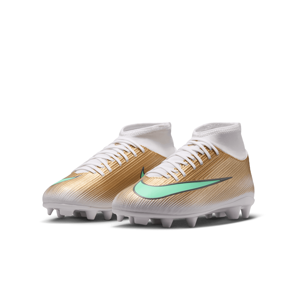 Nike Jr. Mercurial Superfly 11 Club "Kylian Mbappé" MG/FG-METALLIC GOLD/GREEN GLOW product image 7, provided for visual