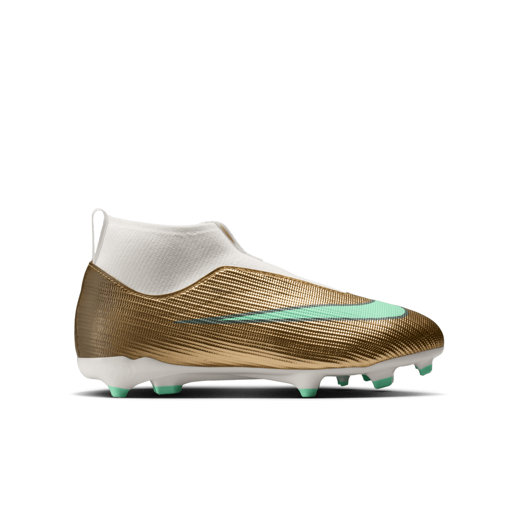 Nike Jr. Mercurial Superfly 11 Academy "Kylian Mbappé" MG-METALLIC GOLD/GREEN GLOW product image 1, provided for visual