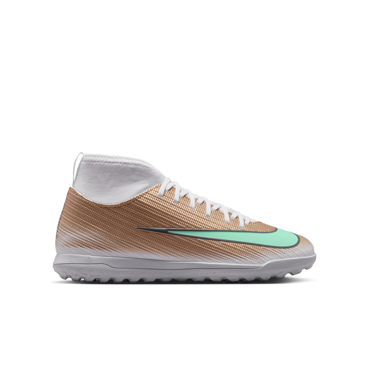 Nike Jr. Mercurial Superfly 11 Club "Kylian Mbappé" TF-METALLIC GOLD/GREEN GLOW product image 1, provided for visual