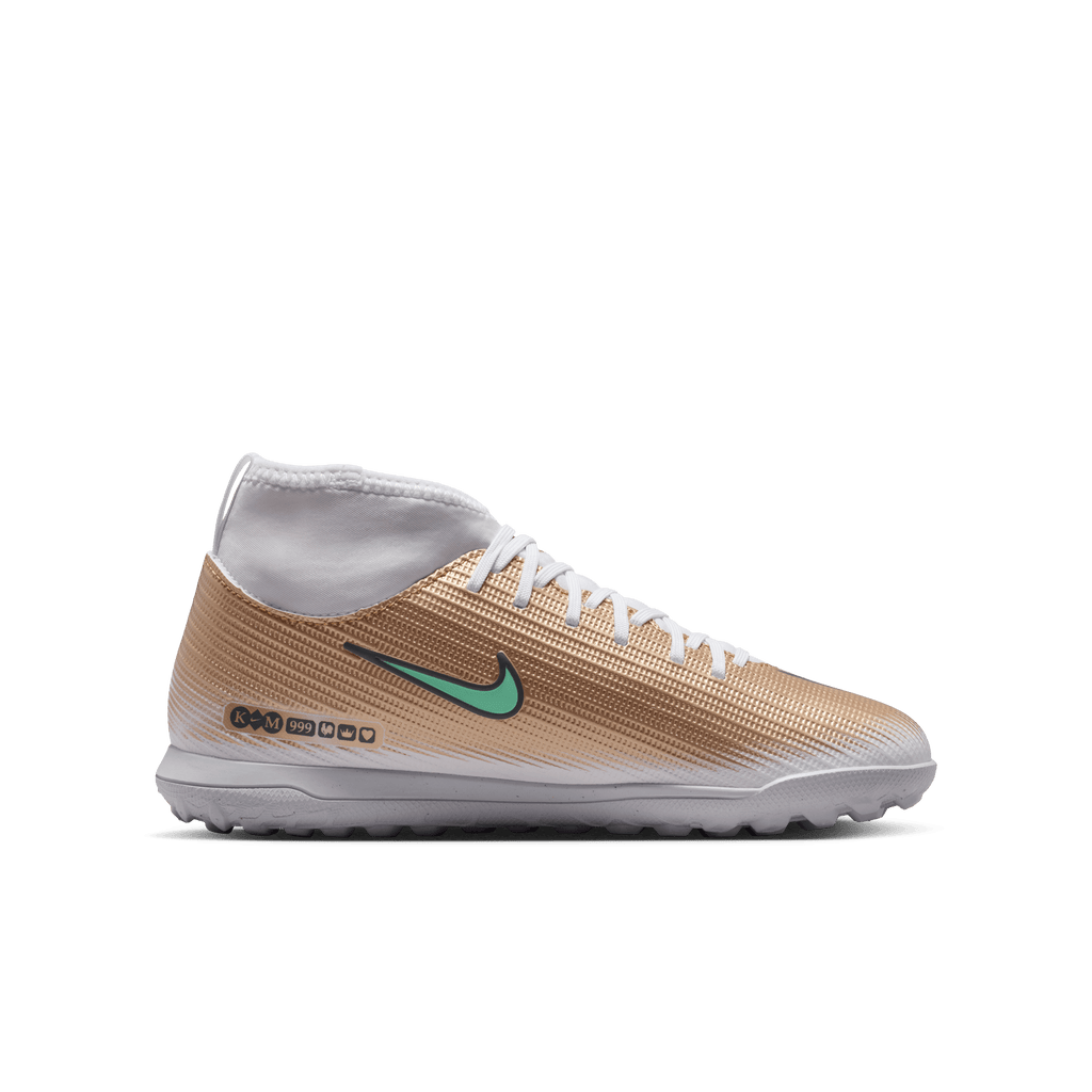 Nike Jr. Mercurial Superfly 11 Club "Kylian Mbappé" TF-METALLIC GOLD/GREEN GLOW product image 10, provided for visual