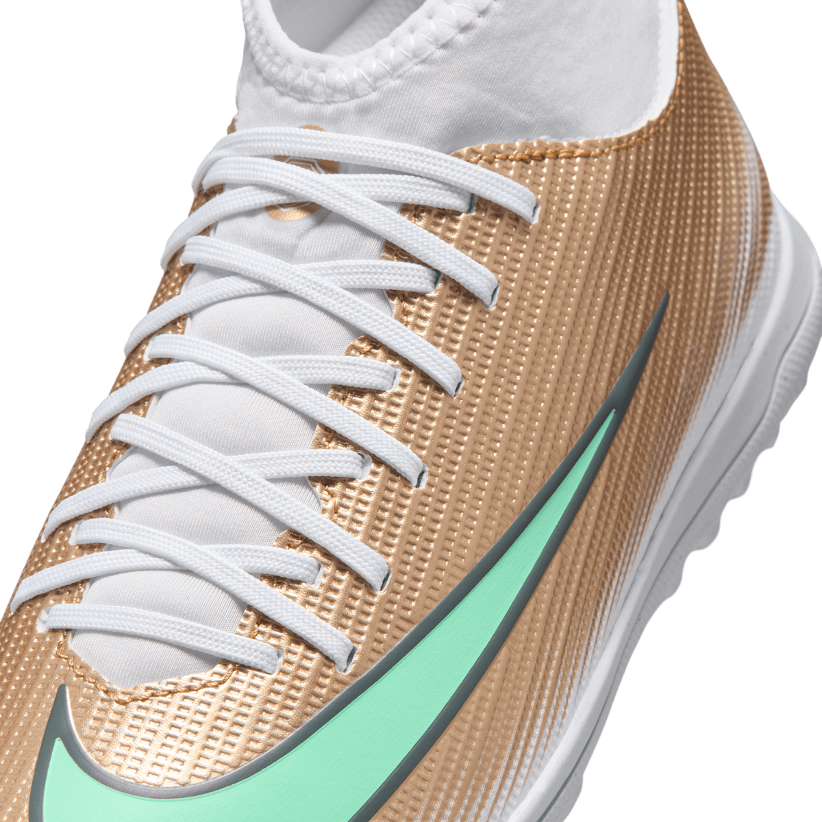Nike Jr. Mercurial Superfly 11 Club "Kylian Mbappé" TF-METALLIC GOLD/GREEN GLOW product image 6, provided for visual