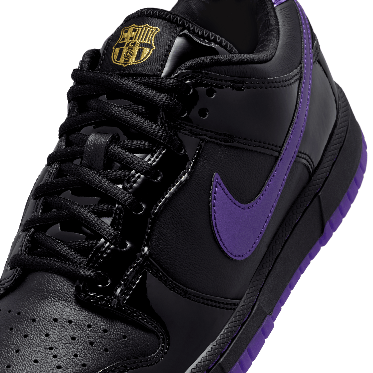 Nike Big Kids Kobe Bryant x FC Barcelona Dunk Low Pro - Black/Field Purple product image 5, provided for visual reference