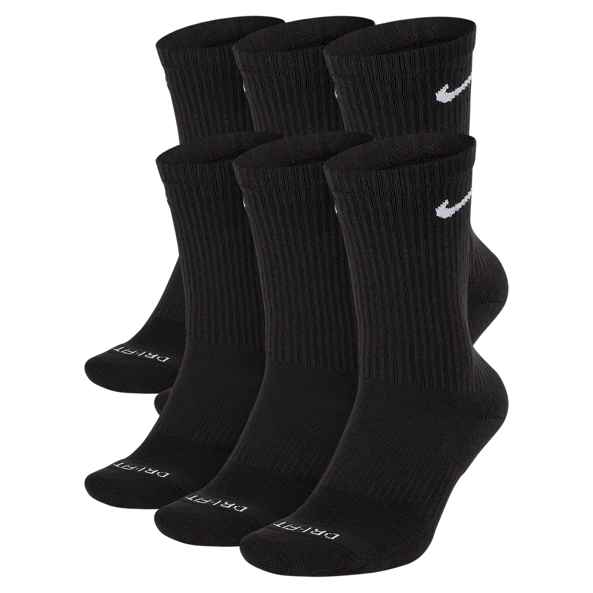 Nike Everyday Plus Cushioned Training Crew Socks (6 Pairs) product image 1, provided for visual reference and product detail