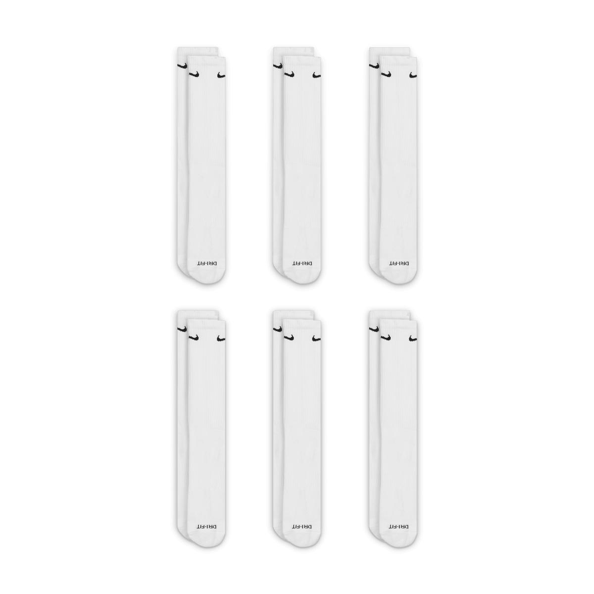 Nike Everyday Plus Cushioned Training Crew Socks (6 Pairs)-White product image 4, provided for visual reference and product