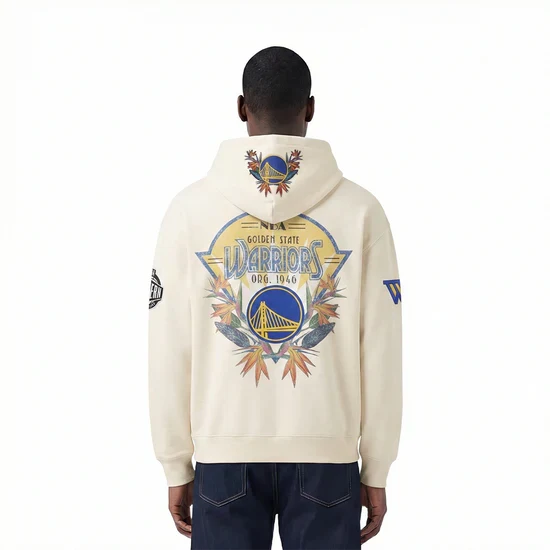 Pro Standar Golden State Warriors Paradise M Drop Shoulder Flc Po Hoodie - Eggshell product image 4, provided for visual