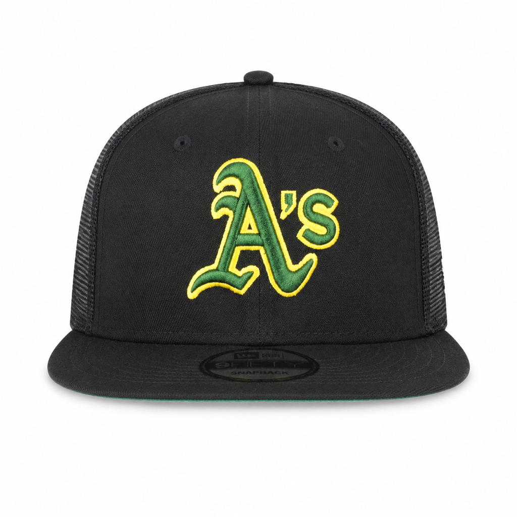 OAKLAND ATHLETICS NEW ERA TRUCKER 9FIFTY Snapback ADJUSTABLE HAT-GRN/GOLD (Copy) product image 2, provided for visual