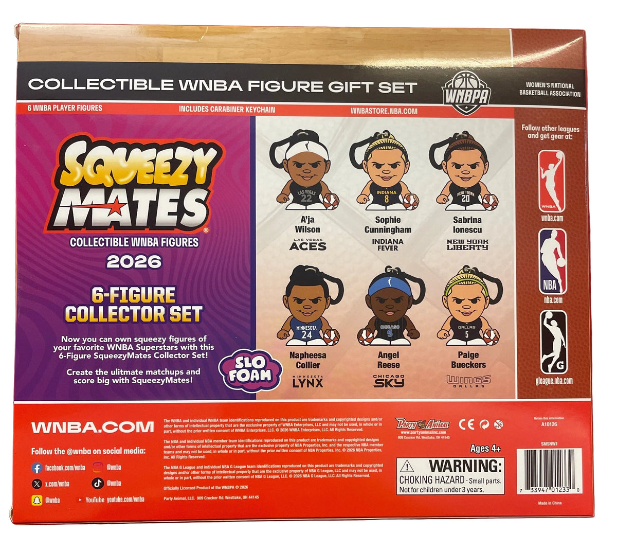 WNBA Squeezy Mates Collector Set 2026 product image 2, provided for visual reference and product detail review