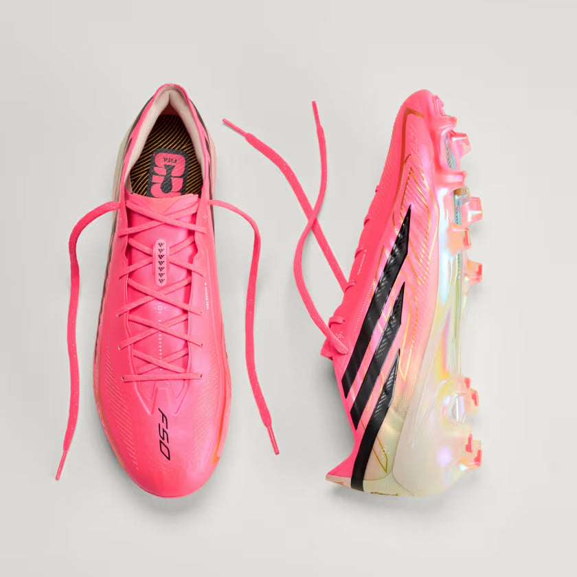Adidas F50 Hyperfast Elite Firm Ground Football Boots - SOLTUR/CBLACK/GOLDMT product image 2, provided for visual reference