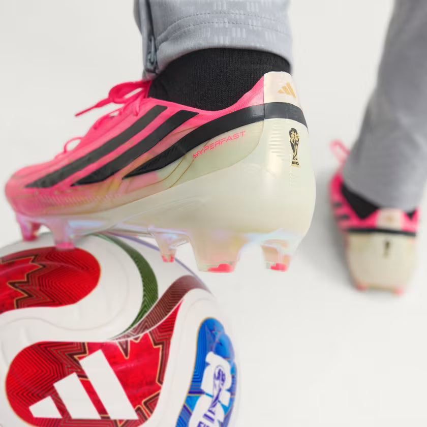 Adidas F50 Hyperfast Elite Firm Ground Football Boots - SOLTUR/CBLACK/GOLDMT product image 7, provided for visual reference