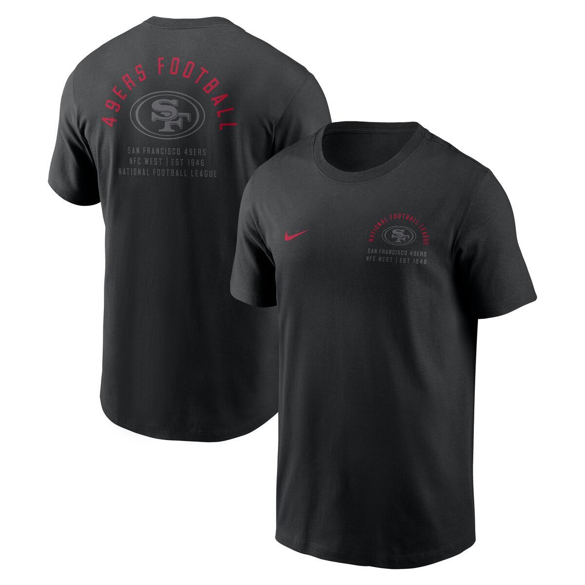 Nike San Francisco 49ers Split Logo T-Shirt -Black product image 2, provided for visual reference and product detail review