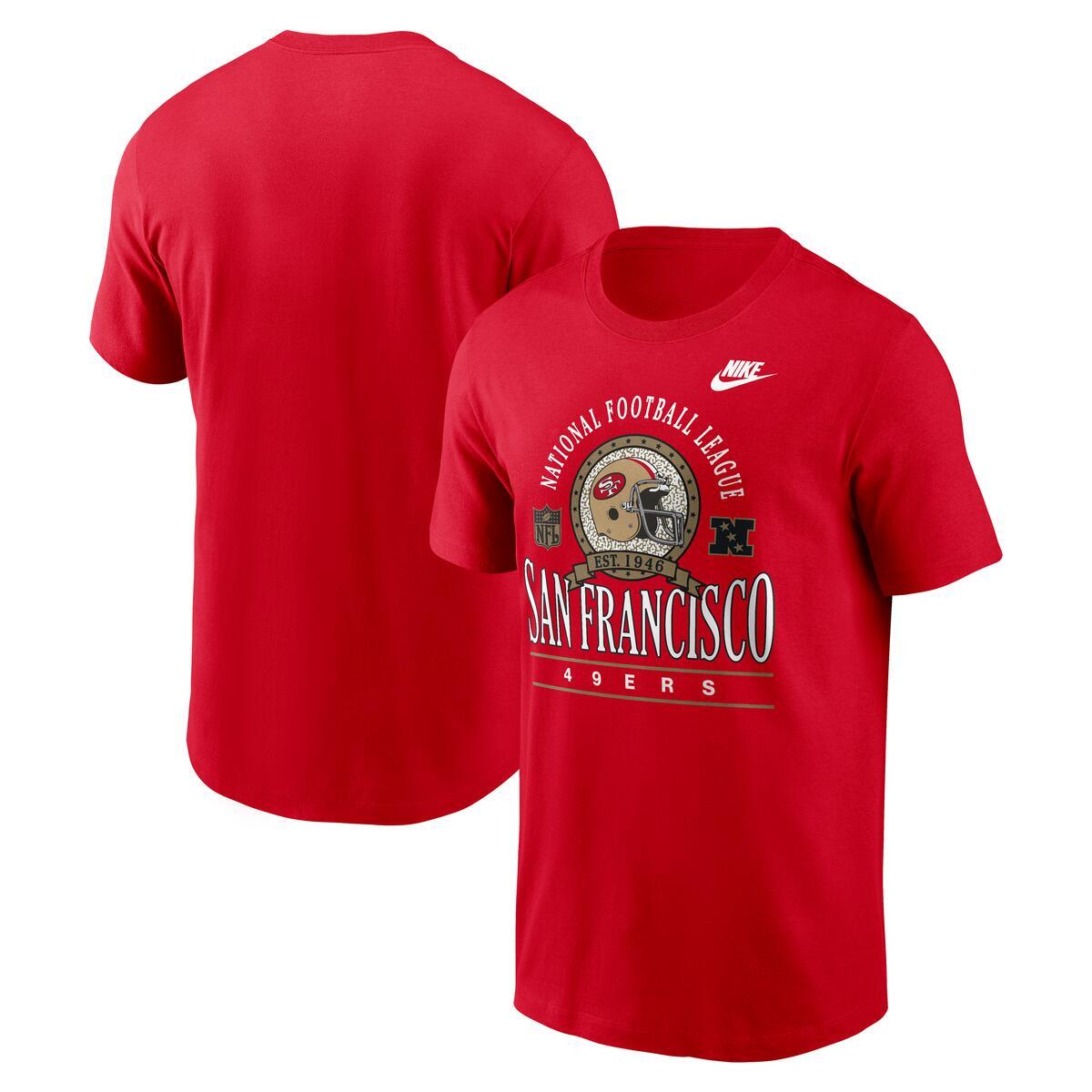 Nike San Francisco 49ers Rewind Team Spirit T-Shirt -Scarlet product image 3, provided for visual reference and product