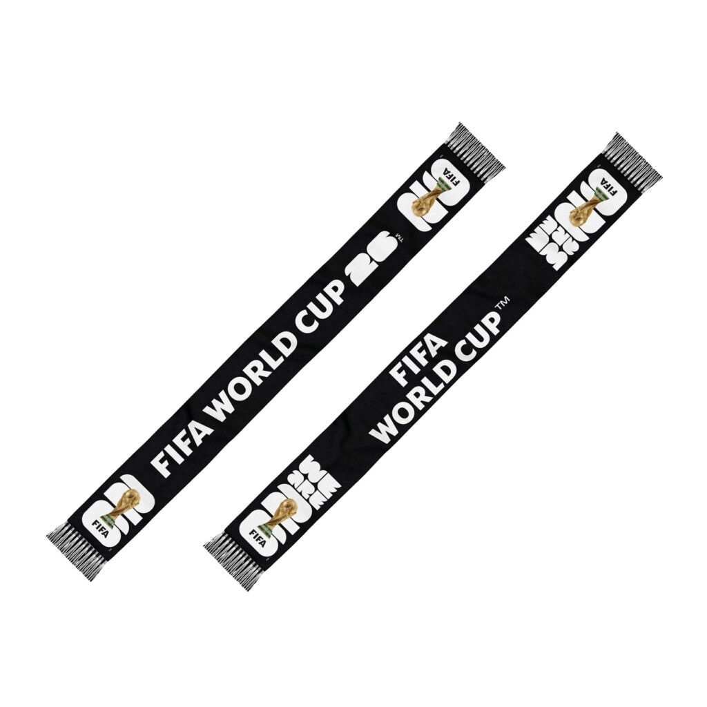 2026 Fifa World Cup – Black & White Acrylic Scarf product image 1, provided for visual reference and product detail review