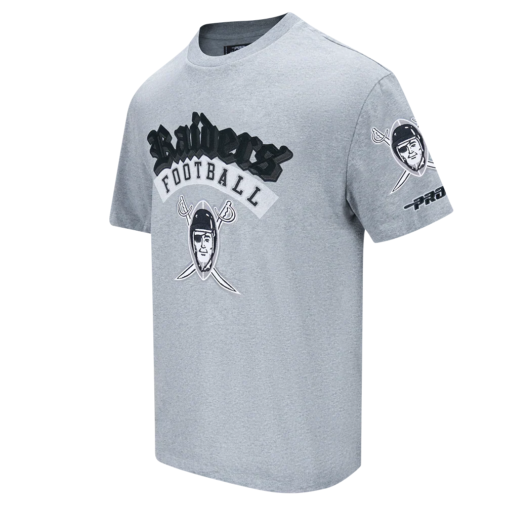 Pro Standard Las Vegas Raiders Best OF Drop Shoulder T-Shirt-Heather Gray product image 1, provided for visual reference and