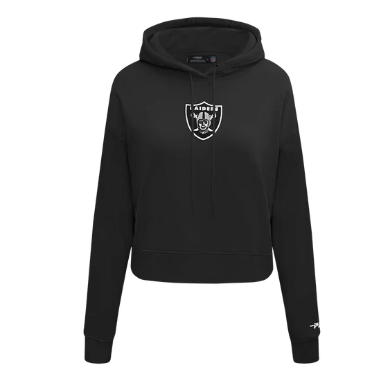 Pro Standard Women Las Vegas Raiders Wingspan FLC Cropped Hoodie product image 1, provided for visual reference and product