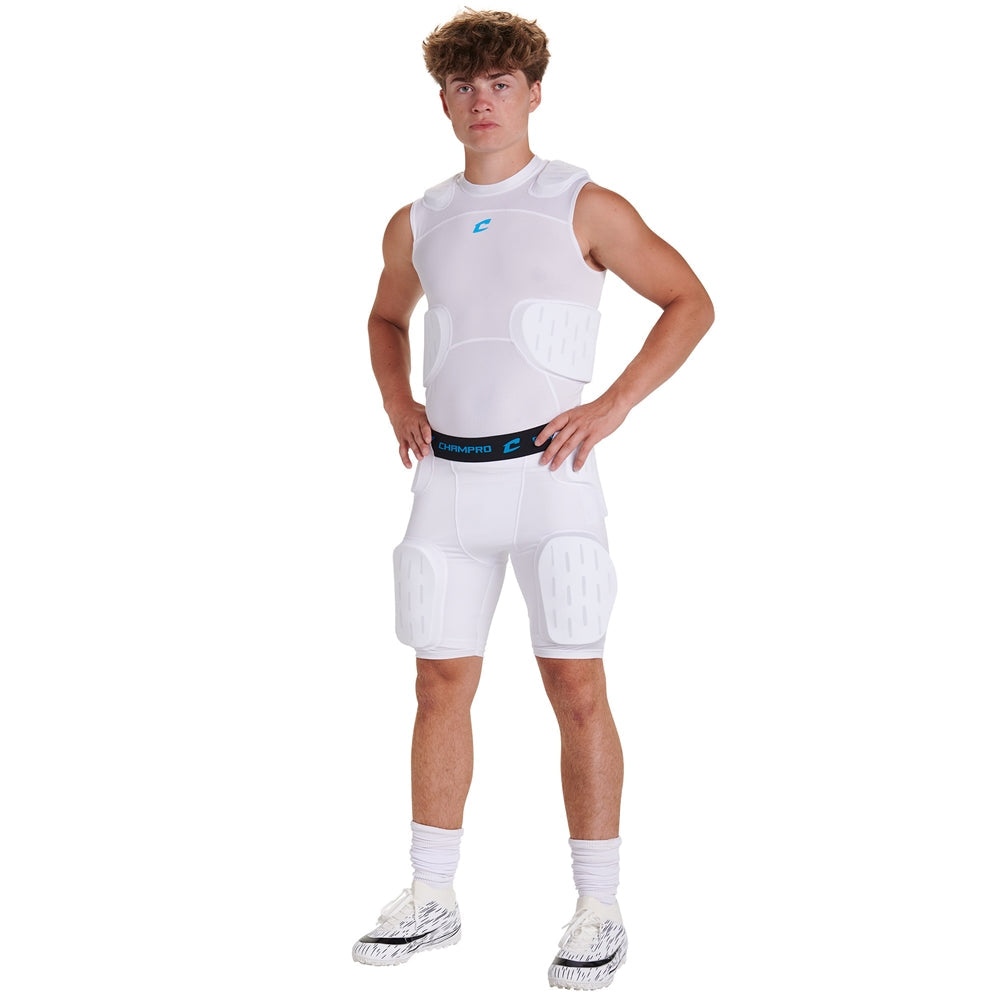 Champro Compression Formation 5-Pad Girdle Shorts-White product image 4, provided for visual reference and product detail