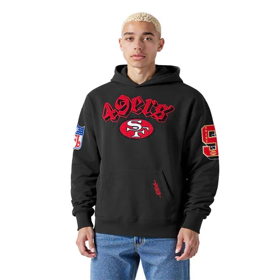 Pro Standard San Francisco 49ers Best Of' Drop Shoulder Hoodie -Black product image 1, provided for visual reference and