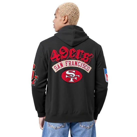 Pro Standard San Francisco 49ers Best Of' Drop Shoulder Hoodie -Black product image 2, provided for visual reference and