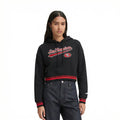 PRO STANDARD Women NFL SAN FRANCISCO 49ERS SCRIPT TAIL RIB FLEECE CROPPED PULLOVER HOODIE - BLACK/RED product image 1,