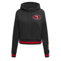 Pro Standard San Francisco 49ers Women Cropped Pullover Hoodie - Black product image 1, provided for visual reference and