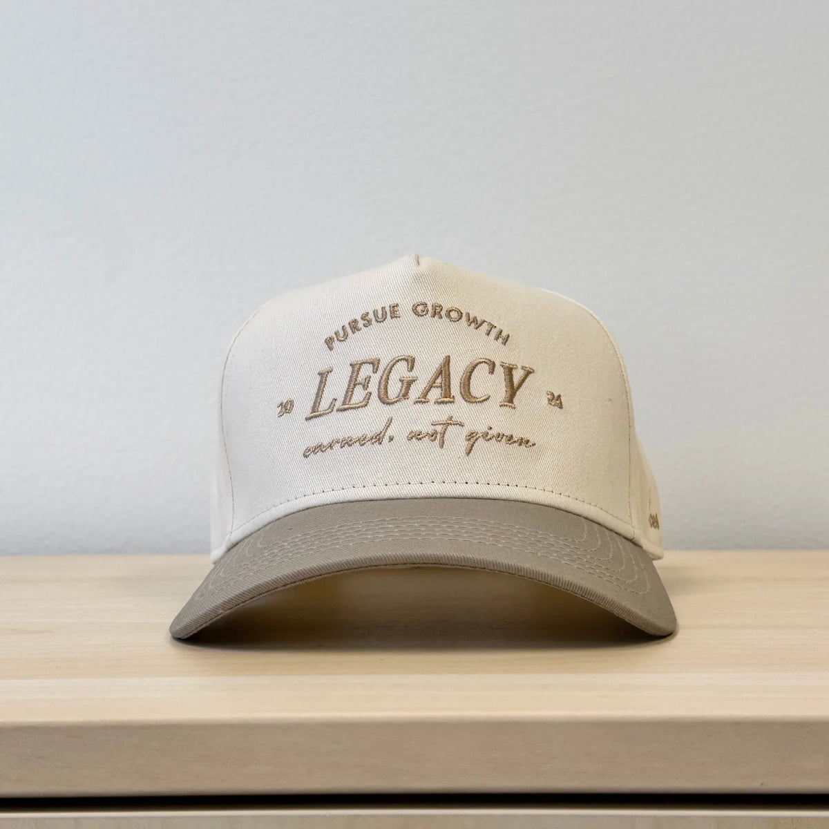 Laces Legacy Earned Not Given Adjustable Hat- Greige product image 1, provided for visual reference and product detail review