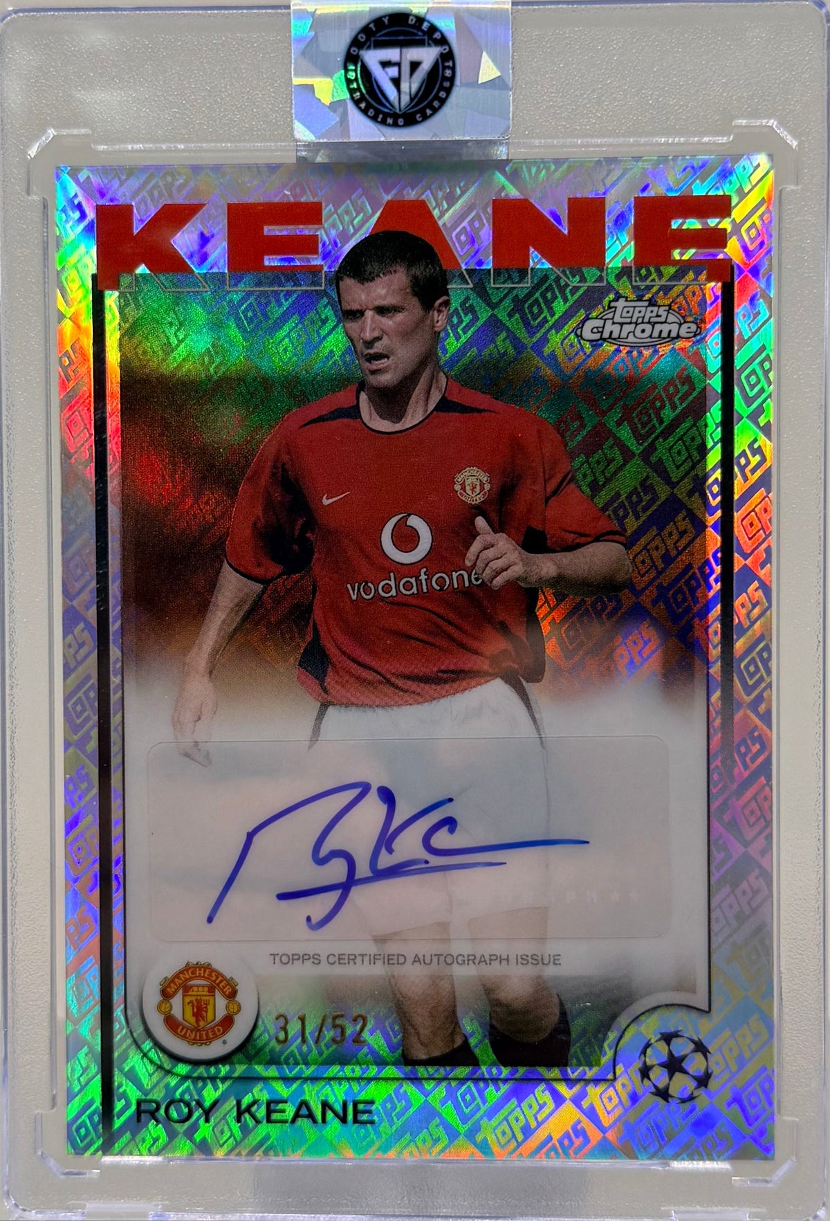 2024-2025 Topps Chrome Ucc Roy Keane Toppsfractor Auto #/52 product image 1, provided for visual reference and product