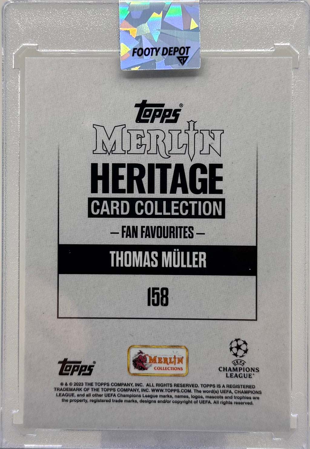 2023-2024 Topps Merlin Heritage Bayern Munich Thomas Muller Fan Favourites Auto #/99 product image 2, provided for visual