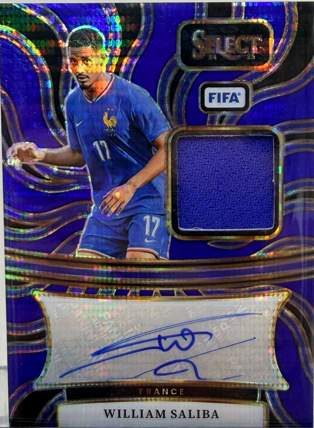2024-2025 Panini Select Fifa William Saliba Relic Patch Auto product image 1, provided for visual reference and product