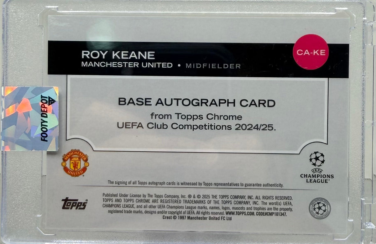 2024-2025 Topps Chrome Ucc Roy Keane Toppsfractor Auto #/52 product image 2, provided for visual reference and product