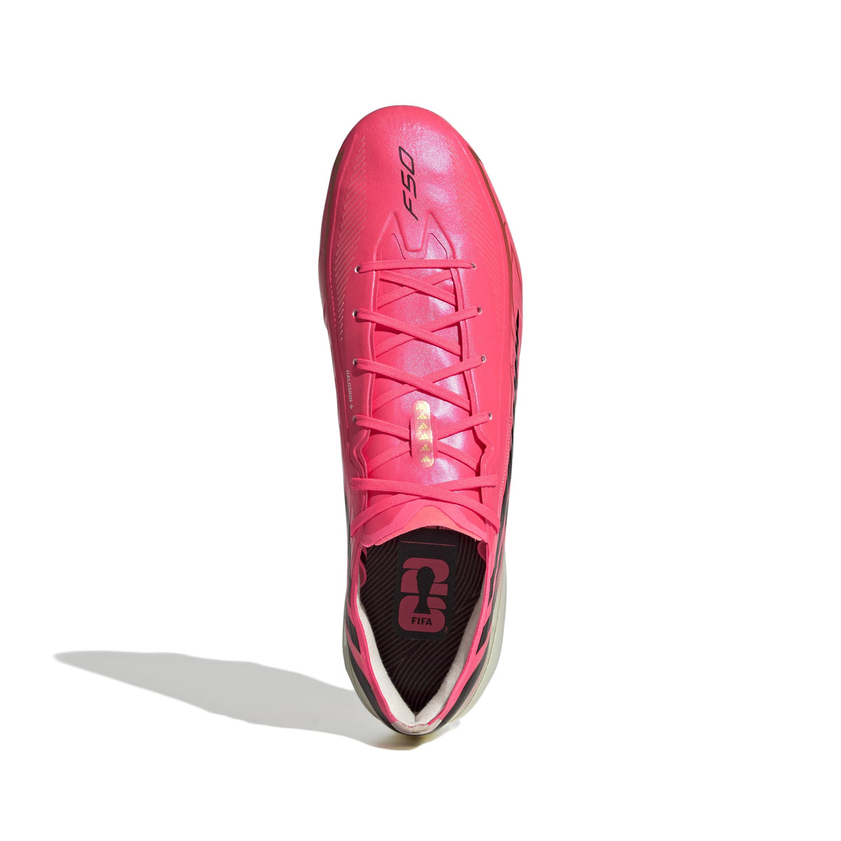 Adidas F50 Hyperfast Pro Firm Ground Soccer Cleats Pink product image 3, provided for visual reference and product detail