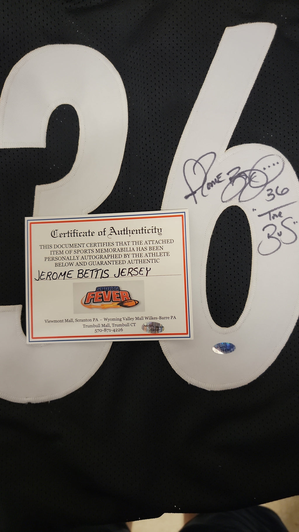 Jerome Bettis Pittsburgh Steelers autographed jersey COA product image 5